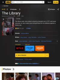 &quot;Seinfeld&quot; The Library (TV Episode 1991) - IMDb