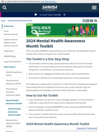 Substance Abuse and Mental Health Services Administration--Mental Health Awareness Month