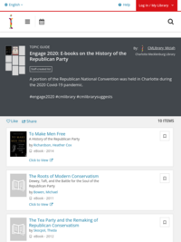 Engage 2020: Ebooks on the History of the Republican Party | Charlotte Mecklenburg Library | BiblioCommons