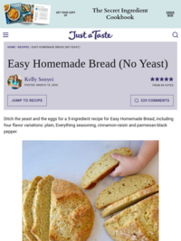 Just a Taste | Easy Homemade Bread (No Yeast)