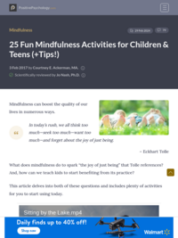 25 Fun Mindfulness Activities for Children and Teens