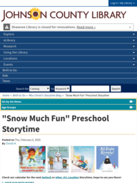Snow Much Fun ~ Preschool Storytime