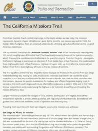 California Department of Parks and Recreation: The California Missions Trail