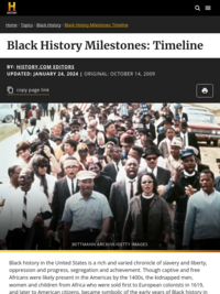 Black History Milestones: Timeline - HISTORY