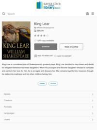 King Lear - Santa Clara County Library - OverDrive