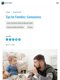 Tips for Talking to Young Children (0-3) about the Coronavirus
