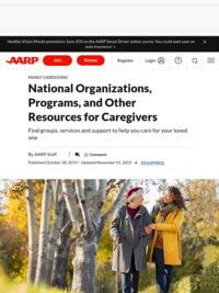 AARP List of Resources for Caregivers