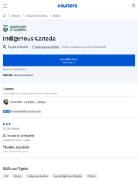 Indigenous Canada - Massive Open Online Course