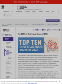 Top 10 Most Challenged Books Lists | Advocacy, Legislation &amp; Issues