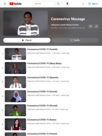 Coronavirus message in multiple languages