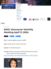 RASC Vancouver – Vancouver Centre of the Royal Astronomical Society of Canada