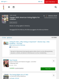 Engage 2020: Voting Rights in America For Children | Charlotte Mecklenburg Library | BiblioCommons