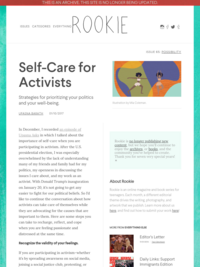 Self-Care for Activists |Rookie Mag