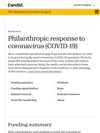 Candid: Funding for Coronavirus