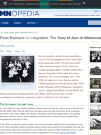 From Exclusion to Integration: The Story of Jews in Minnesota