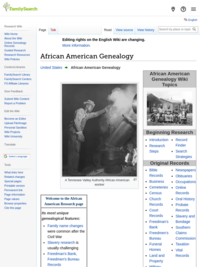 African American Genealogy - FamilySearch