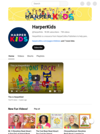 HarperKids Storytime Read Alouds on YouTube and Instagram Live fun new content everyday at noon EST