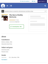The Best Of Bobby McFerrin (Streaming Music) | Christchurch City Libraries | BiblioCommons