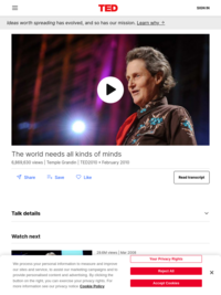 Temple Grandin TED Talk: The World Needs All Kinds of Minds