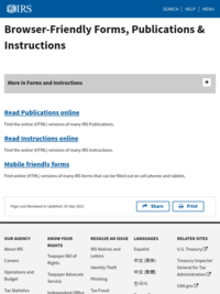 IRS Tax Publications and Instruction Online Version