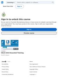 Learning Word-2019 (You will need CMLibrary card to access Linkedin.com)