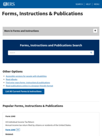 IRS Printable Tax Forms and Instructions