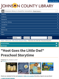 Hoot Goes the Little Owl Preschool Storytime