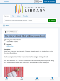 The Library Book Club at Downtown Bend Book Party