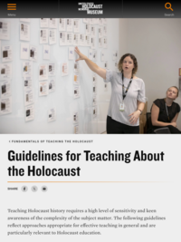 Guidelines for Teaching about the Holocaust — United States Holocaust Memorial Museum