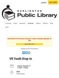 Youth VR Drop-In at Alton Branch