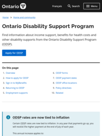 Ontario Disability Support Program:  Employment Supports