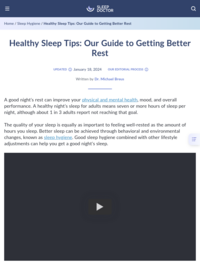 Sleep Hygiene Tips - Research &amp; Treatments | American Sleep Assoc
