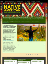 Native American Heritage Month: A collaborative project of the Library of Congress and the National Endowment for the Humanities, National Gallery of Art, National Park Service, Smithsonian Institution, United States Holocaust Memorial Museum and U.S. National Archives and Records Administration.