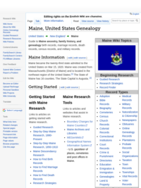 Maine Genealogy Guide from Family Search