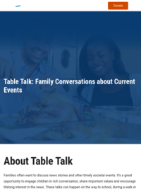 SJPL Recommends:  Anti-Defamation League. Table Talk: Family Conversations about Current Events.