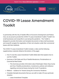 Communities Rise: COVID-19 Lease Amendment Toolkit