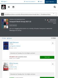 Issaquah Book Group Picks, January - June 2022