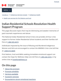 Indian Residential Schools Resolution Health Support Program