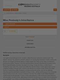 Miss Peabody's Inheritance - Reading AustraliaMiss Peabody's Inheritance -Elizabeth Jolley