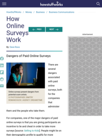 Danger of Paid Online Surveys