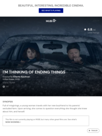 I'm Thinking of Ending Things (2020) | MUBI