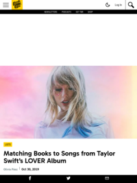 Matching Books to Songs From Taylor Swift's Lover album