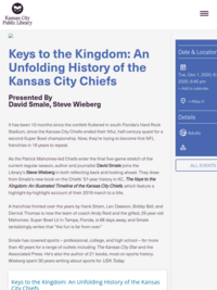 Keys to the Kingdom: An Unfolding History of the Kansas City Chiefs | Kansas City Public Library