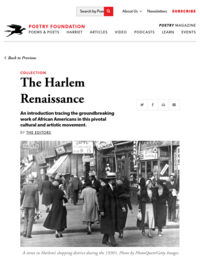 An Introduction to the Harlem Renaissance | Poetry Foundation