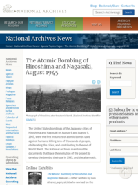 The Atomic Bombing of Hiroshima and Nagasaki, August 1945