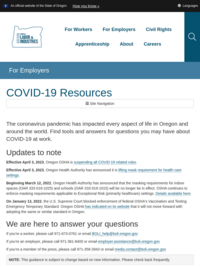 Oregon Bureau of Labor and Industry: COVID-19 Resources