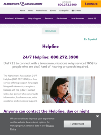 24/7 Helpline: 1.800.272.3900 | Alzheimer's Association
