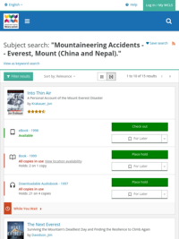 Subject heading for &quot;Mountaineering Accidents - Everest, Mount (China and Nepal)&quot;