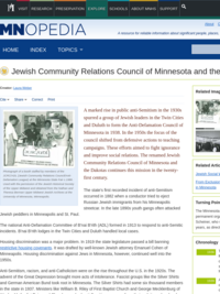 Anti-Semitism in Minnesota and the Jewish Community Relations Council of Minnesota and the Dakotas