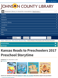 Kansas Reads to Preschoolers 2017 Preschool Storytime